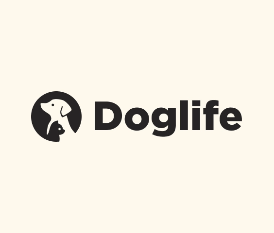 Yuvarlak evcil hayvan simgeli minimalist köpek logosu