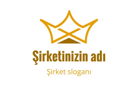 Modern bir yazı tipiyle altın rengi şık taç logo tasarımı