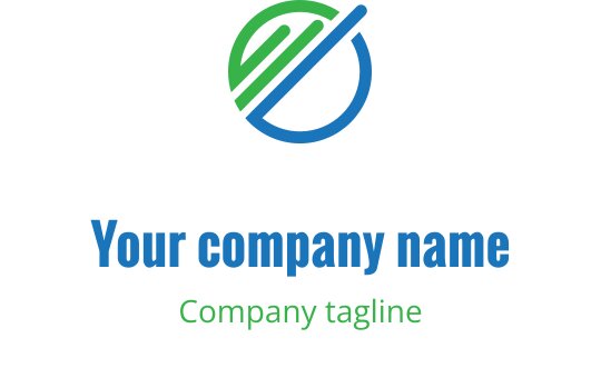 Yeşil ve mavi unsurlarla modern dairesel logo tasarımı