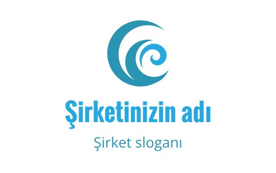 Mavi tonlarında spiral unsurlu modern dalga logo tasarımı