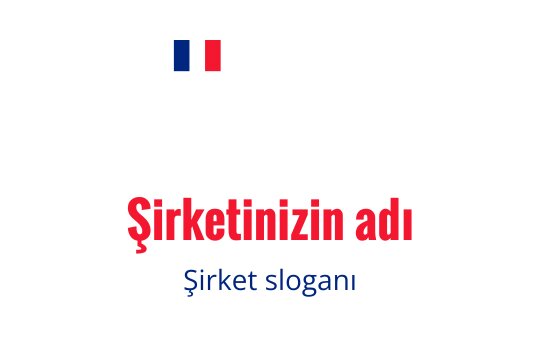 Kırmızı metin ve küçük bir Fransız bayrağı içeren cesur logo tasarımı