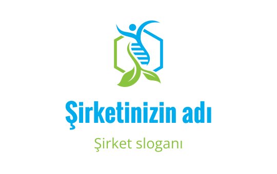DNA ipliği ve yeşil yapraklar içeren modern logo tasarımı