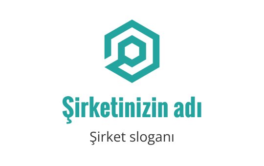 Merkezi şekle sahip modern teal altıgen logo tasarımı