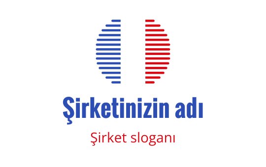 Kırmızı ve mavi çizgili dairesel unsurlar içeren modern logo tasarımı