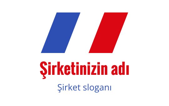 Kırmızı ve mavi çapraz şeritler içeren cesur logo tasarımı