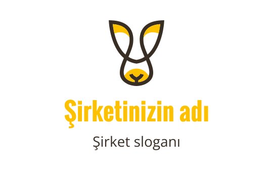 Modern logo tasarımı, kahverengi ve sarı tonlarında stilize edilmiş bir hayvan yüzü içeriyor