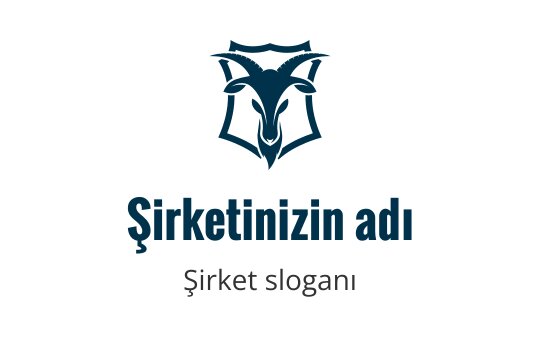 Mavi bir kalkan konturu ile cesur keçi başı logo tasarımı