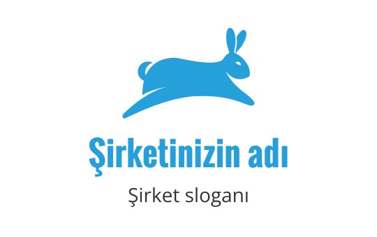 Dinamik zıplayan pozda eğlenceli mavi tavşan logo tasarımı