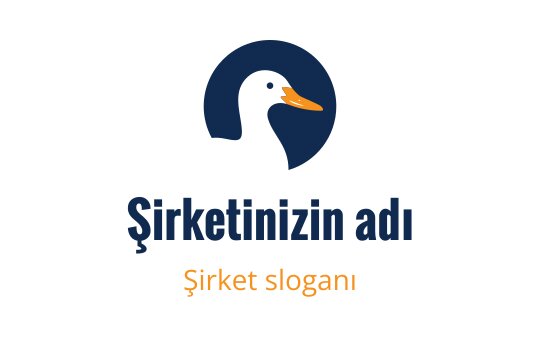 Dairevi mavi arka plana sahip modern ördek logo tasarımı