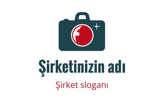Kırmızı lens ve yeşil gövdeye sahip modern kamera logo tasarımı