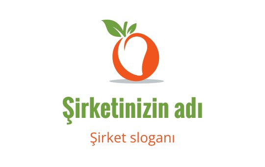 Yeşil yapraklar ve modern tipografi ile taze portakal logo tasarımı