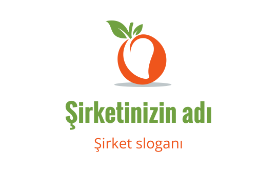 Modern tarzda yeşil yapraklarla taze portakal logo tasarımı