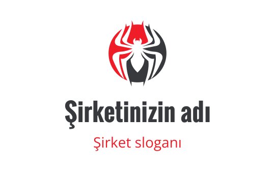 Kırmızı ve siyah renkte cesur örümcek logo tasarımı, dairesel arka planla