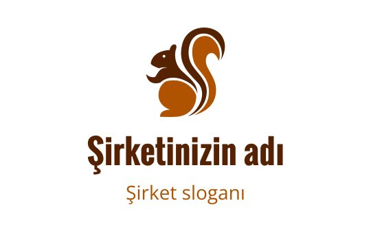 Sıcak kahverengi tonlarında neşeli sincap logo tasarımı