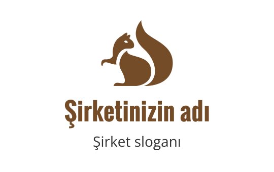 Sıcak kahverengi tonlarında stilize edilmiş sincap logo tasarımı