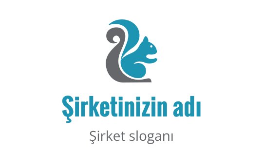 Mavi ve gri tonlarında stilize edilmiş sincap logo tasarımı