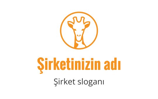 Turuncu ve siyah dairesel çerçevede eğlenceli zürafa logo tasarımı