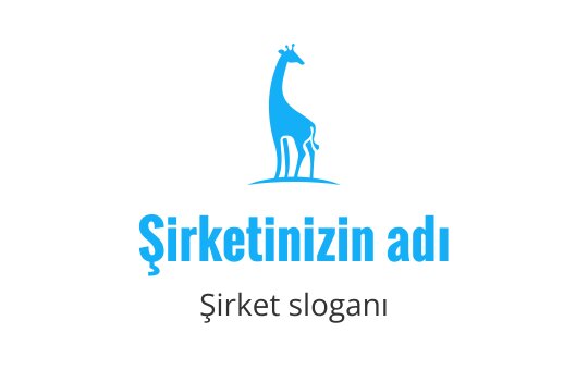 Modern ve eğlenceli bir görünümde stilize mavi zürafa logo tasarımı