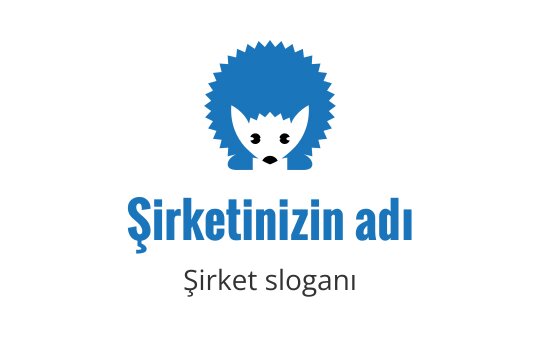 Eğlenceli mavi logo tasarımı, stilize edilmiş kirpi silueti içeriyor