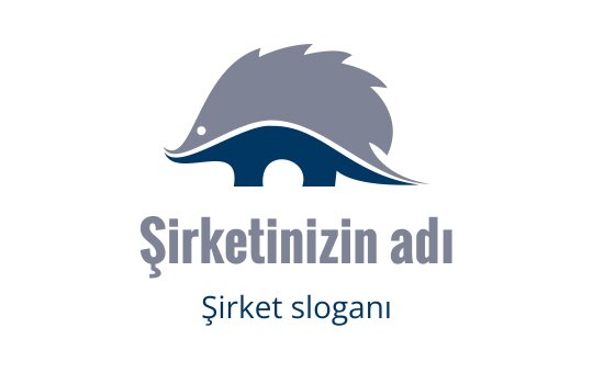 Akışkan mavi dalgalar ve gri vurgularla yaratıcı kirpi logo tasarımı