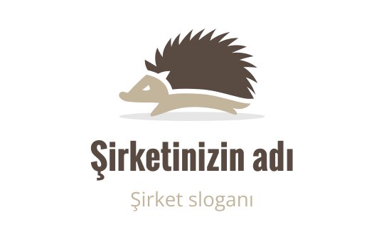 Eğlenceli kirpi logo tasarımı, kahverengi ve bej tonlarıyla