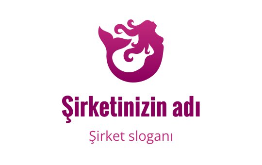 Şık denizkızı logo tasarımı canlı pembe tonlarında