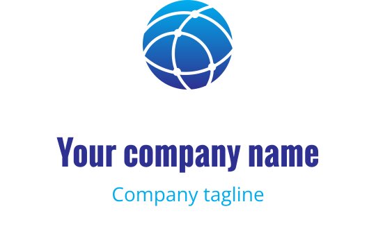Modern mavi küre logo tasarımı, birbirine bağlı hatlarla
