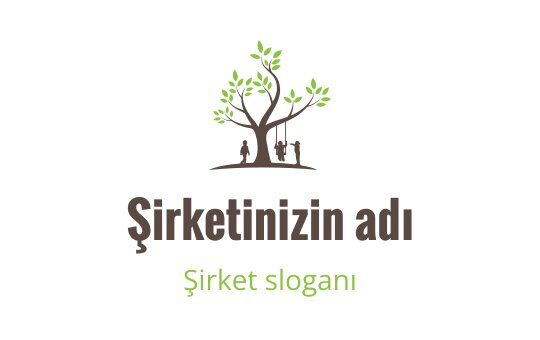 Yeşil yapraklar ve kahverengi gövdeye sahip modern ağaç logo tasarımı