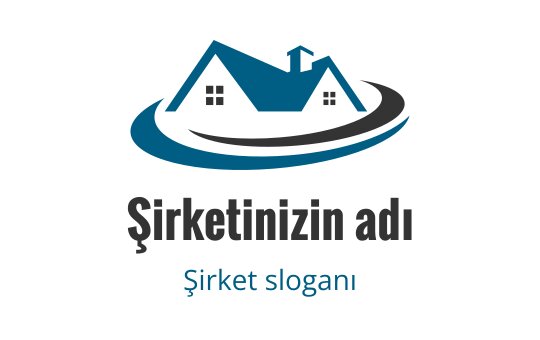 Mavi ve siyah renk şemasına sahip modern ev logo tasarımı