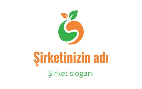 Yeşil ve turuncu yapraklı dairesel şekil içeren modern logo tasarımı