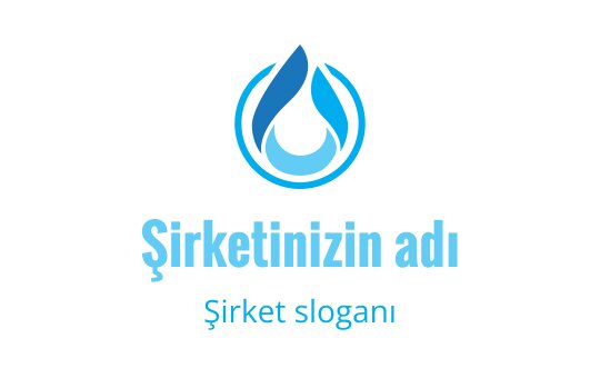 Dairesel unsurlarla modern mavi su damlası logo tasarımı