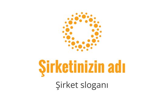 Turuncu noktalarla çevrili merkezi alanı olan dairesel logo tasarımı