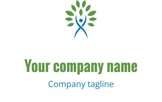 Modern yeşil ve mavi logo tasarımı, kalkan şekli içeriyor