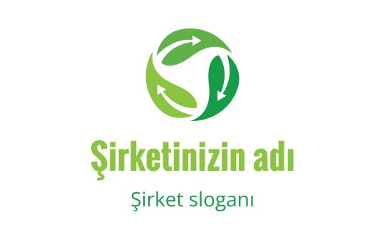 Yeşil yapraklar ve oklar içeren modern dairesel logo tasarımı