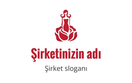 Şık kırmızı gül logo tasarımı, dekoratif taç unsuru ile