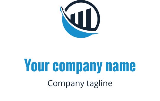 Dairesel şekil, çubuklar ve dalga unsuru içeren modern logo tasarımı