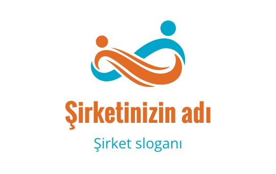 Turuncu ve mavi renklerde iç içe geçmiş figürler içeren modern logo tasarımı