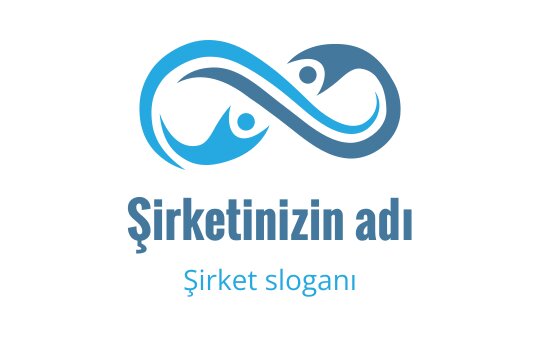 Mavi ve yeşil soyut figürler içeren modern sonsuzluk logo tasarımı