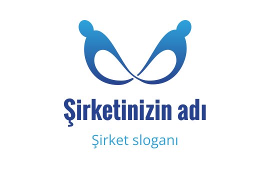 Akışkan şekillerde soyut figürler içeren modern mavi logo tasarımı