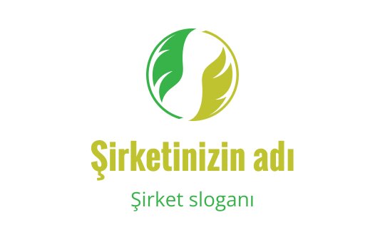 Yeşil yapraklar ve sarı vurguyla modern dairesel logo tasarımı