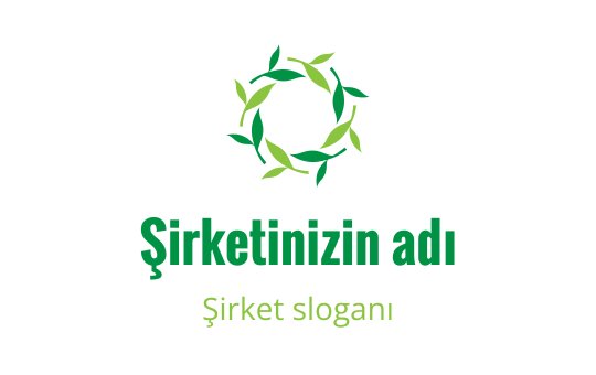 Doğal bir düzen içinde yeşil yapraklar içeren dairesel logo tasarımı