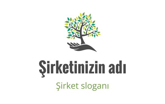 Canlı yeşil yapraklara sahip modern ağaç logo tasarımı ve el unsuru