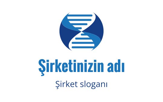 Modern mavi ve yeşil logo tasarımı, stilize edilmiş DNA sarmalı içeriyor