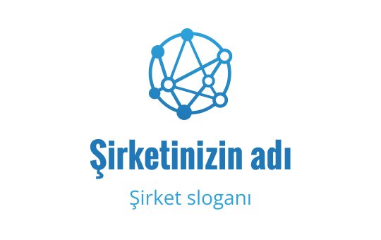 Modern mavi logo tasarımı, birbirine bağlı düğümler ağı içeriyor