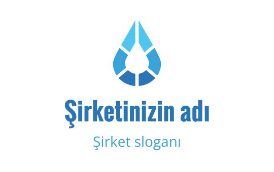 Modern mavi su damlası logo tasarımı geometrik şekillerle