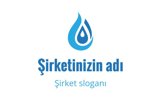 Modern mavi su damlası logo tasarımı, şık ve kıvrımlı bir şekle sahip