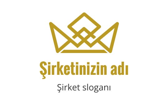 Geometrik vurgularla altın rengi şık taç logo tasarımı