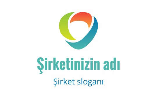 Üst üste binen yeşil, turuncu ve mavi şekillerle renkli soyut logo tasarımı