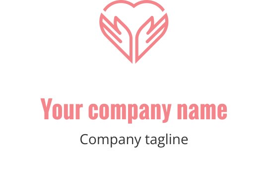 Yumuşak pembe renkte ellerle kalp logo tasarımı