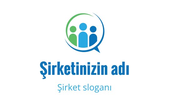 Mavi ve yeşil daireler içinde üç stilize figür içeren modern logo tasarımı